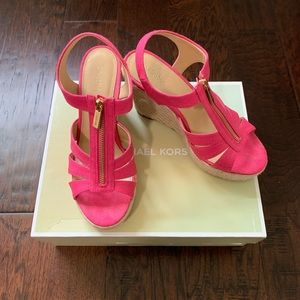 Michael Kors hot pink wedges
